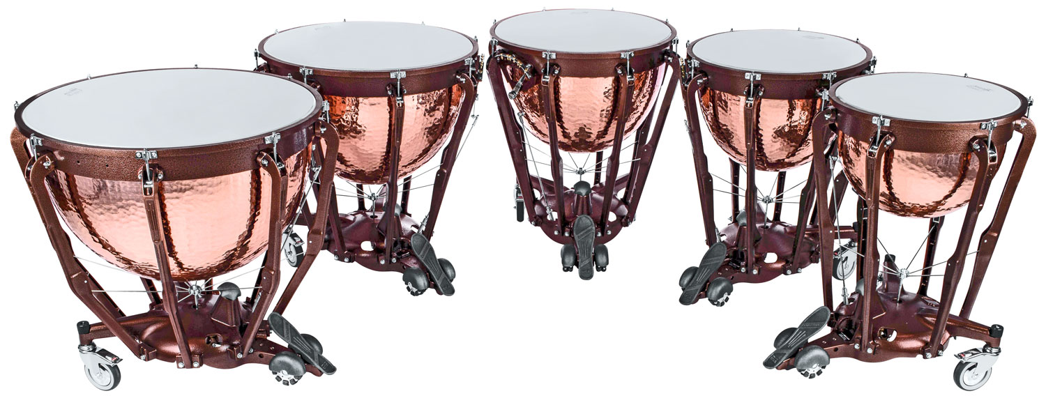 A set of four grand symphonic timpani