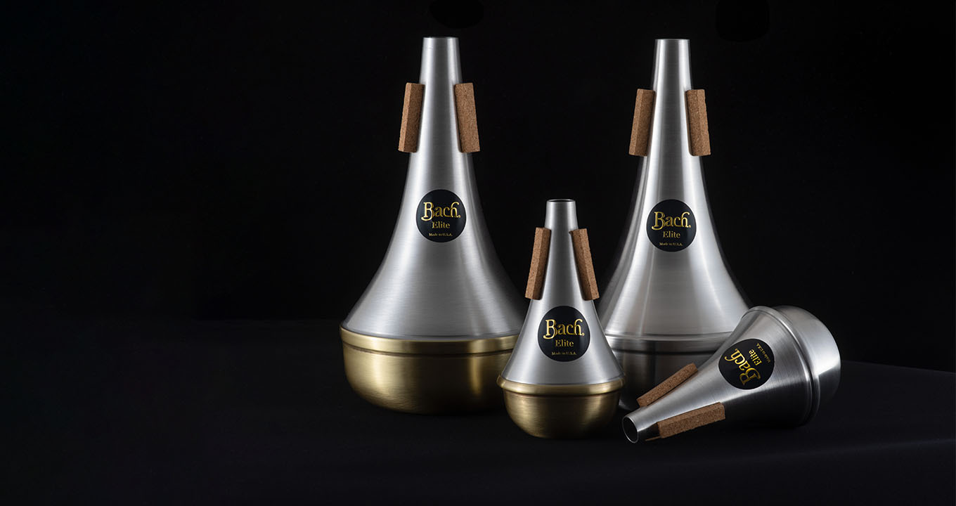 bach elite mutes on black satin